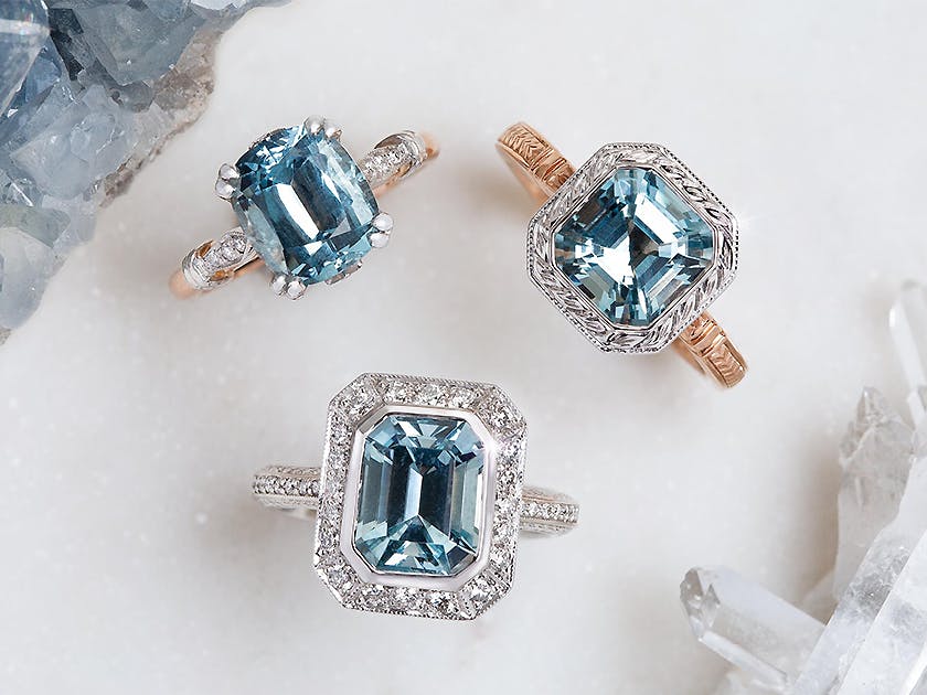 Top Non-Diamond Engagement Stones For Stunning Rings - Image 2 non diamond engagement stones - Aquamarine rings