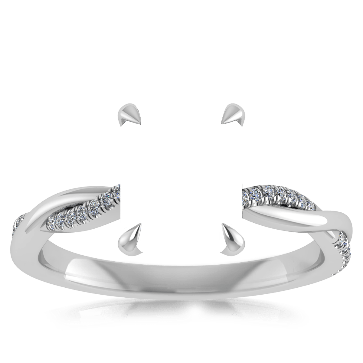 Minimal Entangled Natural Diamond Ring (Rectangular)