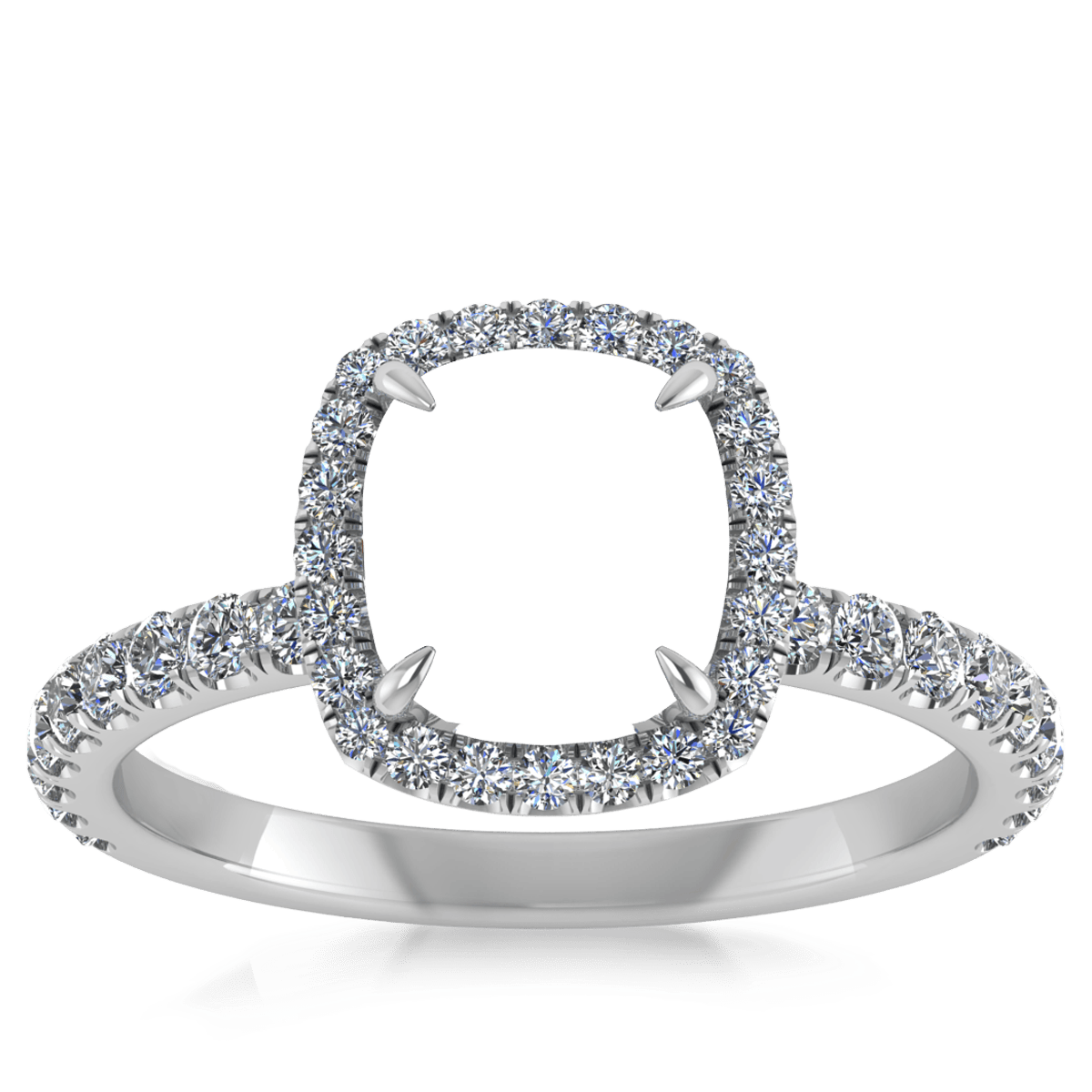 Luxe Halo Natural Diamond Ring (Cushion_L)