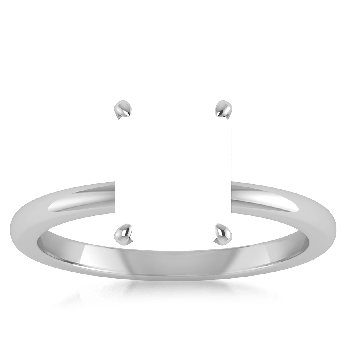 Minimal Solitaire Natural Diamond Ring (Rectangular)