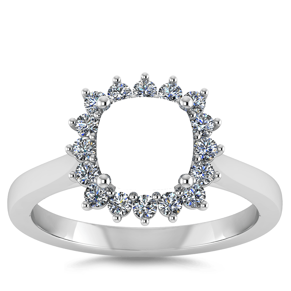 Vintage Halo Natural Diamond Ring (Cushion)