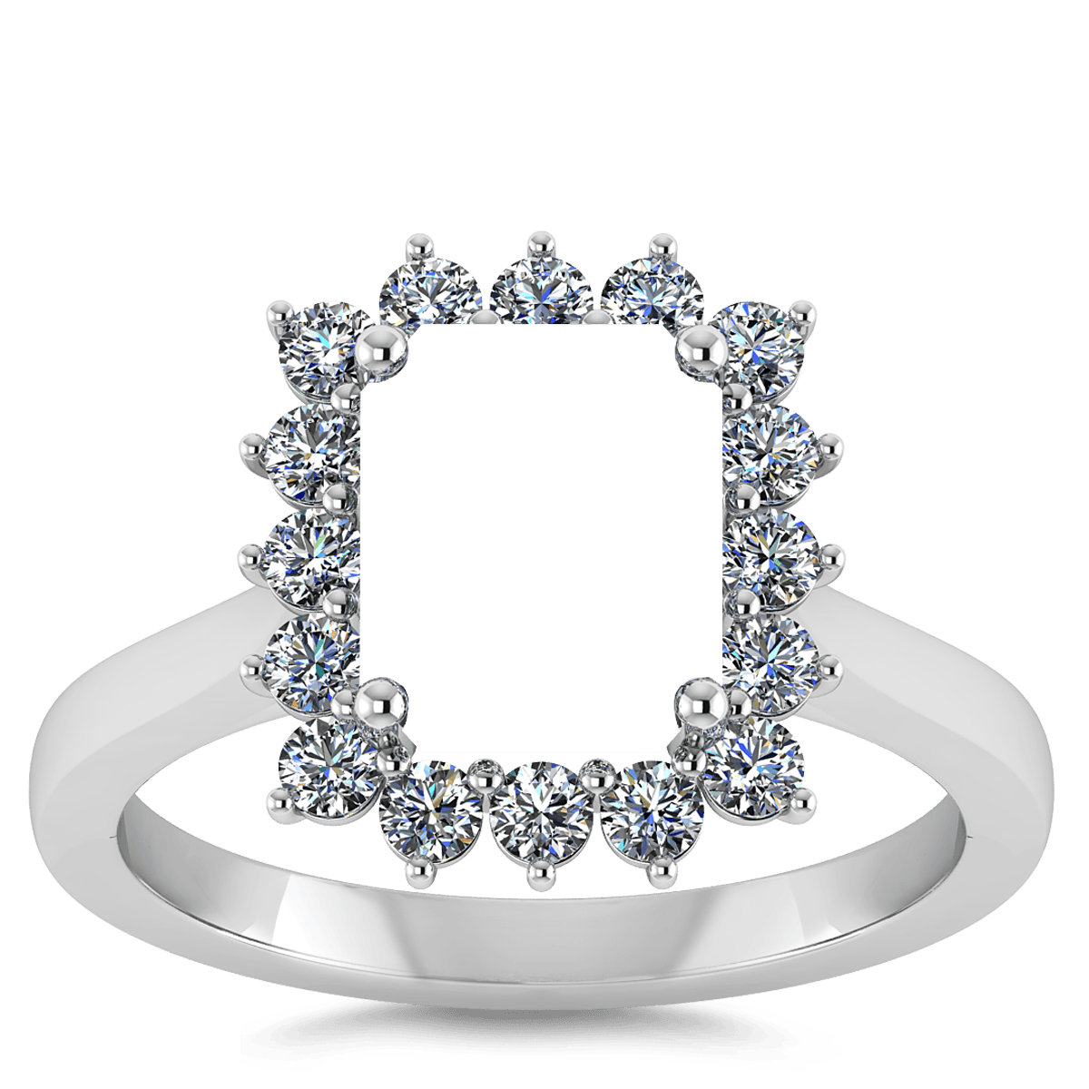 Vintage Halo Natural Diamond Ring (Rectangular)