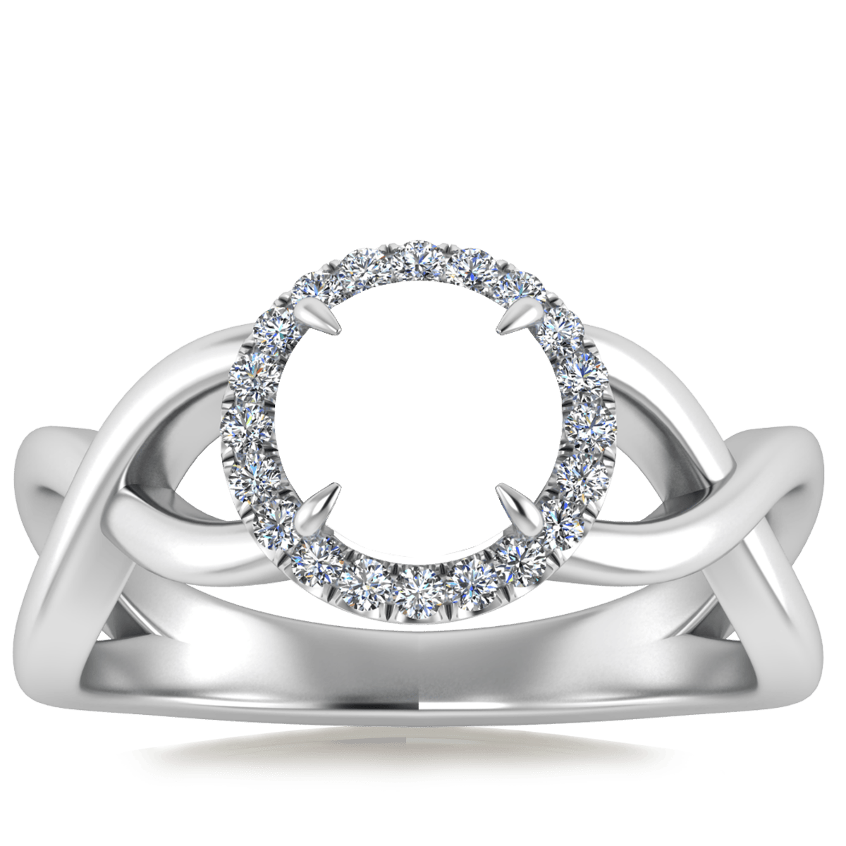 Halo Vined Natural Diamond Ring (Round)
