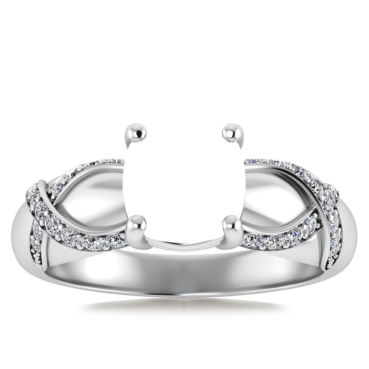 Nature Entangled Vintage Natural Diamond Ring (Cushion)