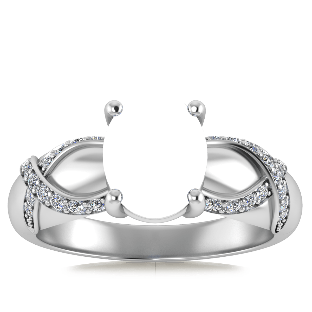 Nature Entangled Vintage Natural Diamond Ring (Oval)