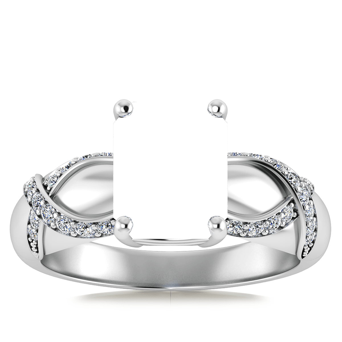 Nature Entangled Vintage Natural Diamond Ring (Rectangular)