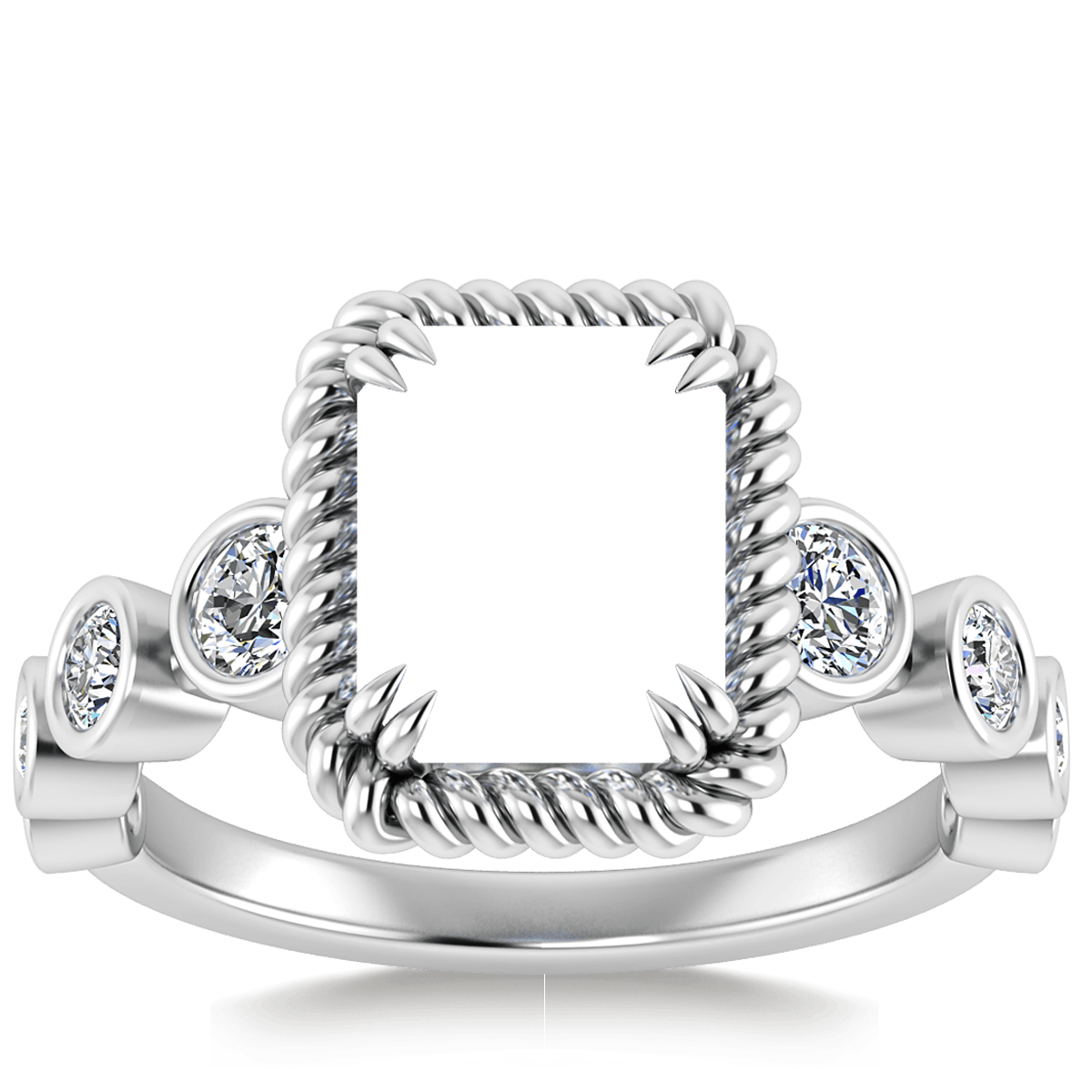Vintage Twilight Natural Diamond Ring (Rectangular)