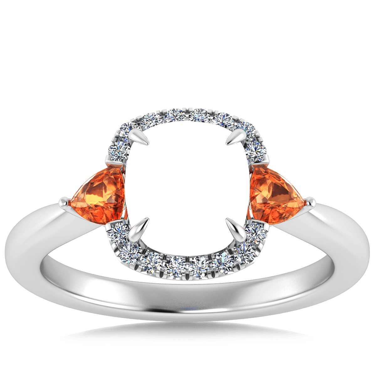 Sunny Modern Diamond Halo Ring (Cushion_L)