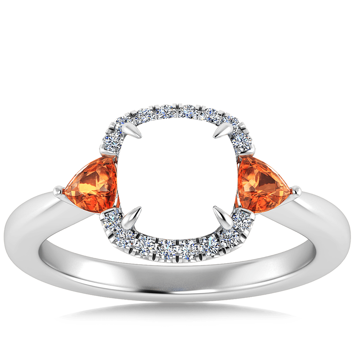 Sunny Modern Diamond Halo Ring (Cushion)