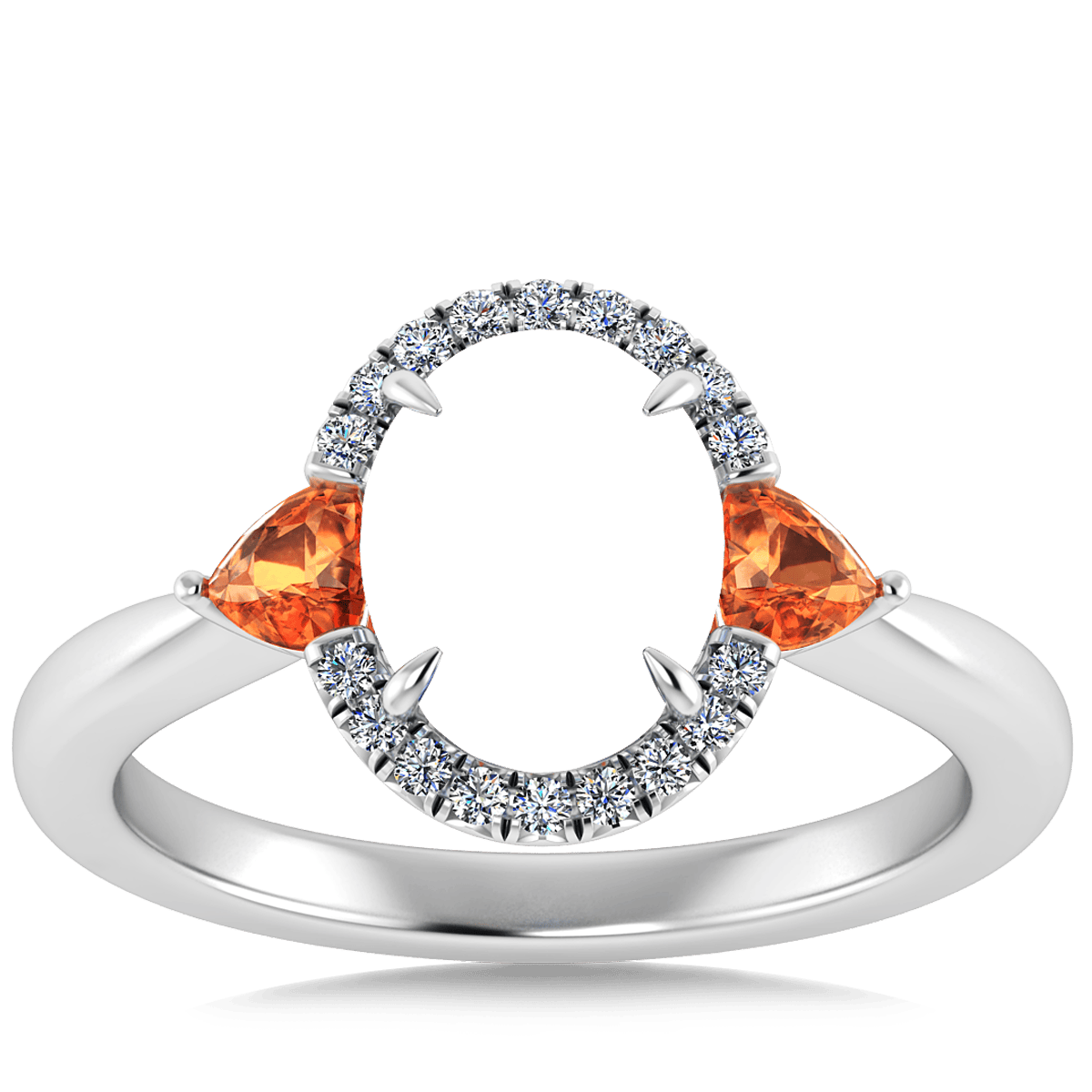 Sunny Modern Diamond Halo Ring (Oval)