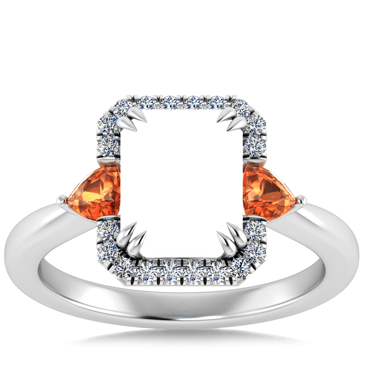 Sunny Modern Diamond Halo Ring (Rectangular) - STARLANKA