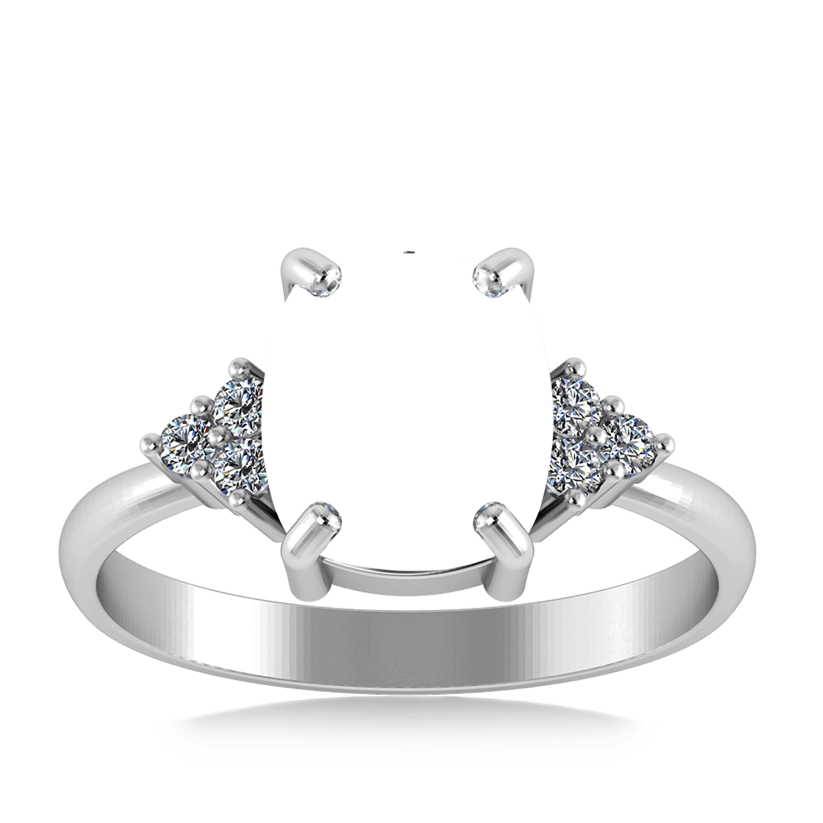 Minimal Classic Trinity Diamond Ring (Cushion_L)