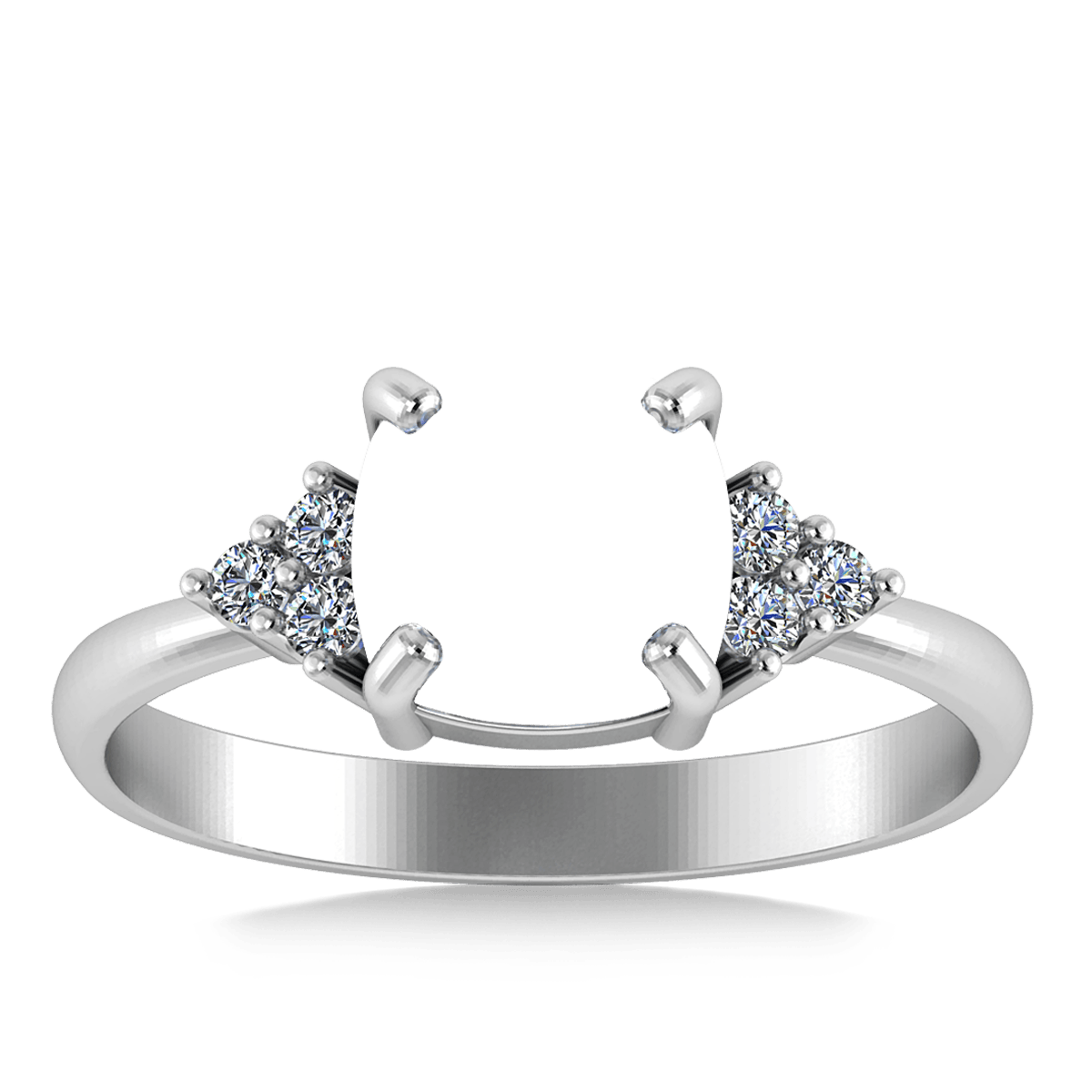 Minimal Classic Trinity Diamond Ring (Cushion)