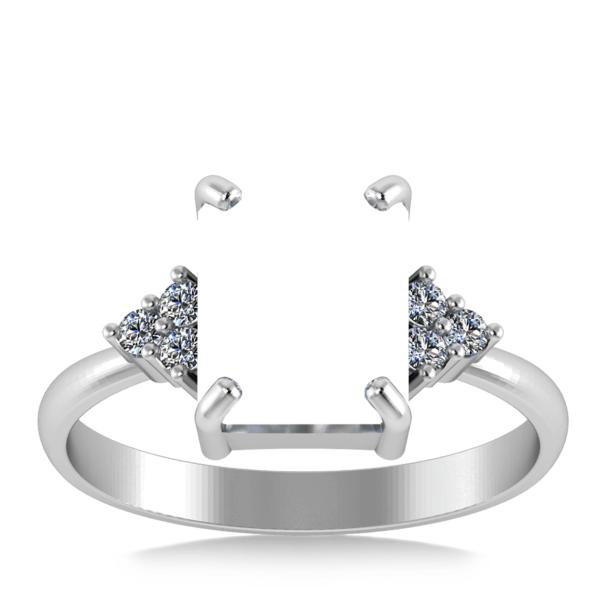 Minimal Classic Trinity Diamond Ring (Rectangular) STARLANKA