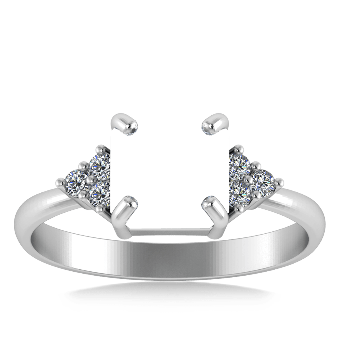 Minimal Classic Trinity Diamond Ring (Square)