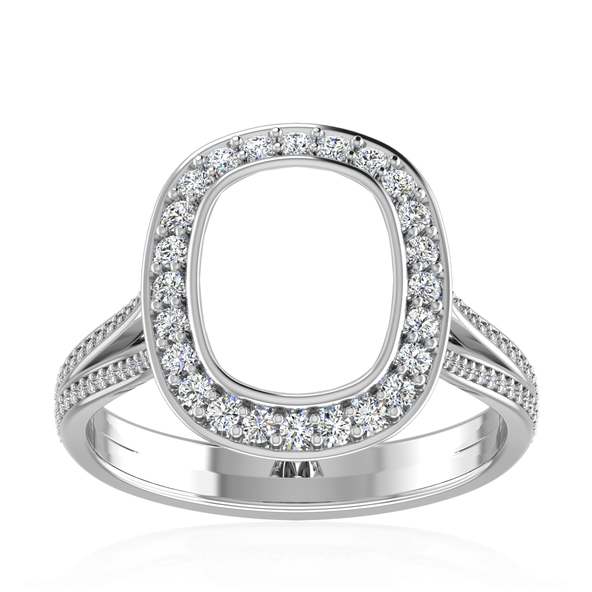 Luxury Halo Crown Diamond Ring (Cushion_L)