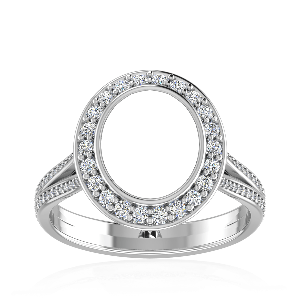 Luxury Halo Crown Diamond Ring (Oval)