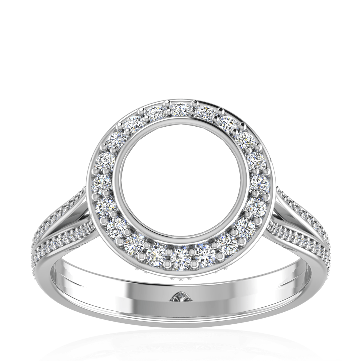 Luxury Halo Crown Diamond Ring (Round)