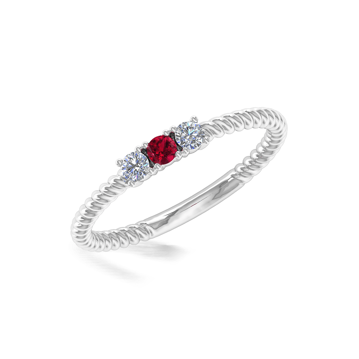 Three Stone Rope Ring