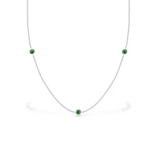 Three Stone Bezel Strand Necklace