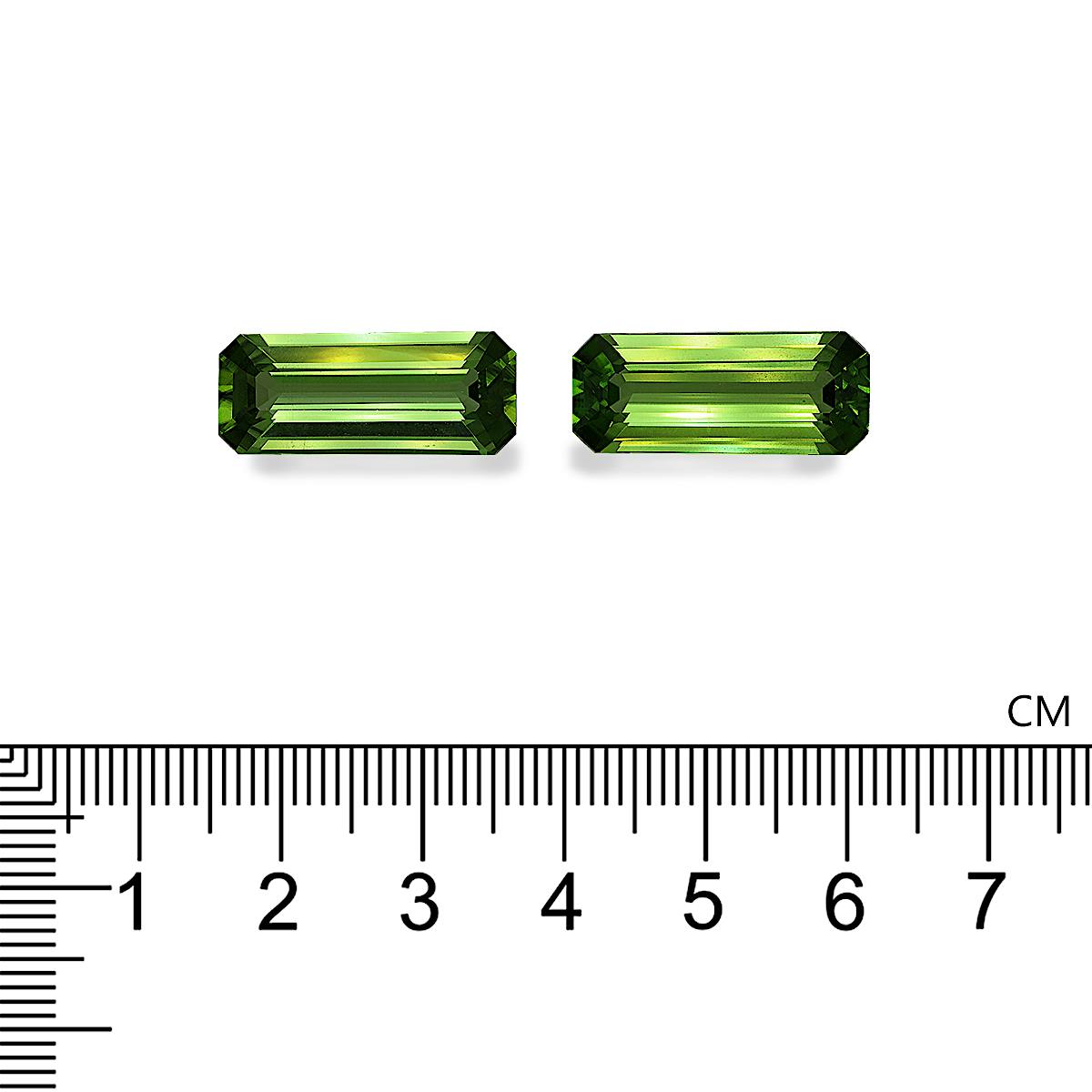 Pear-Shaped Peridot And White Lab-Created Sapphire Frame Drop Earrings In Sterling Silver With 18K Gold Plate - Foto 4