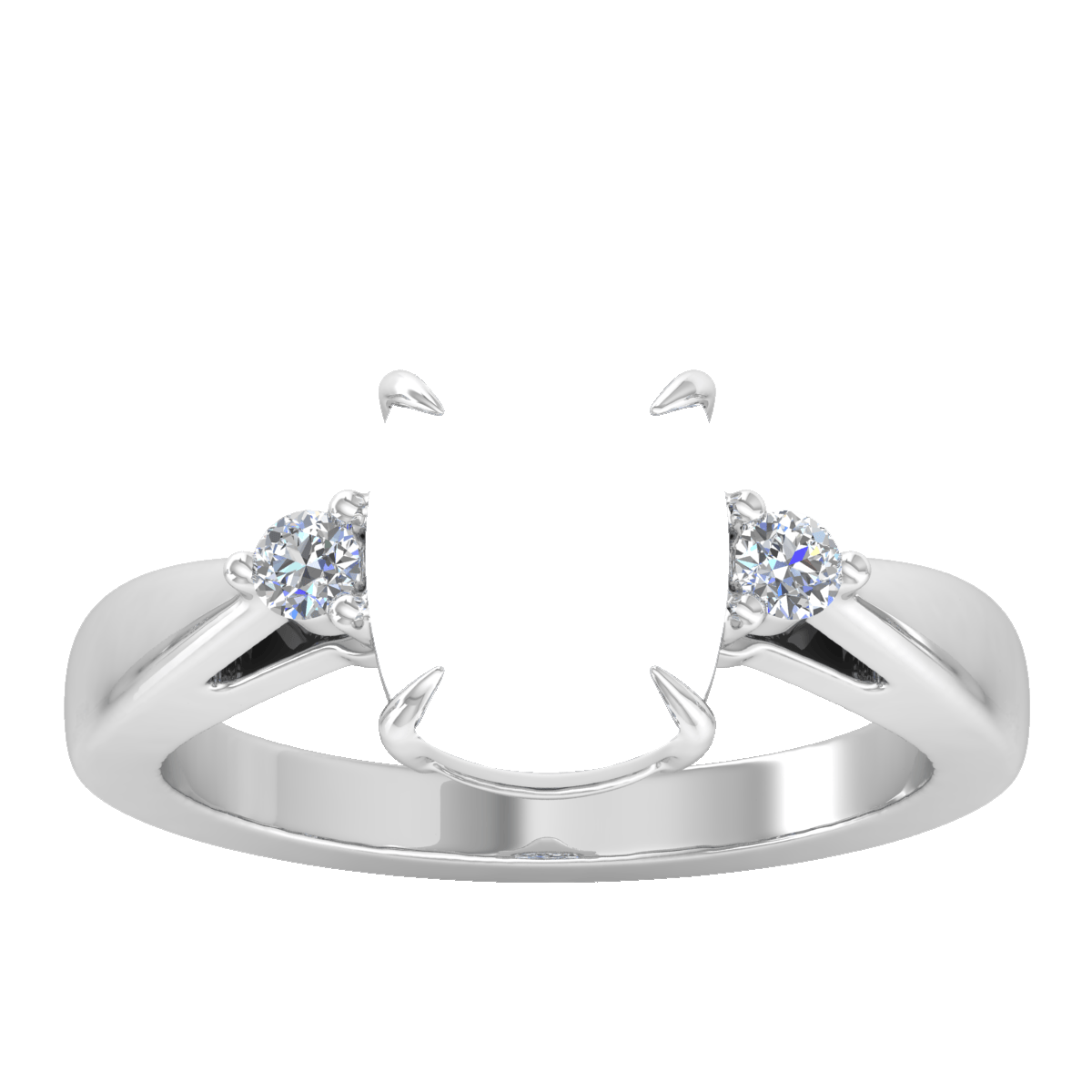 Simple Three Stone Natural Diamond Ring (Cushion_L)