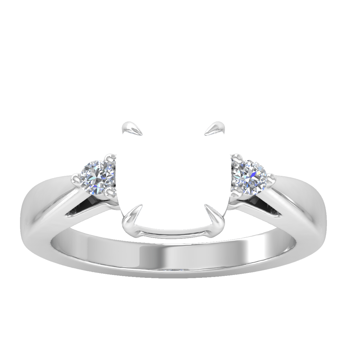 Simple Three Stone Natural Diamond Ring (Cushion)