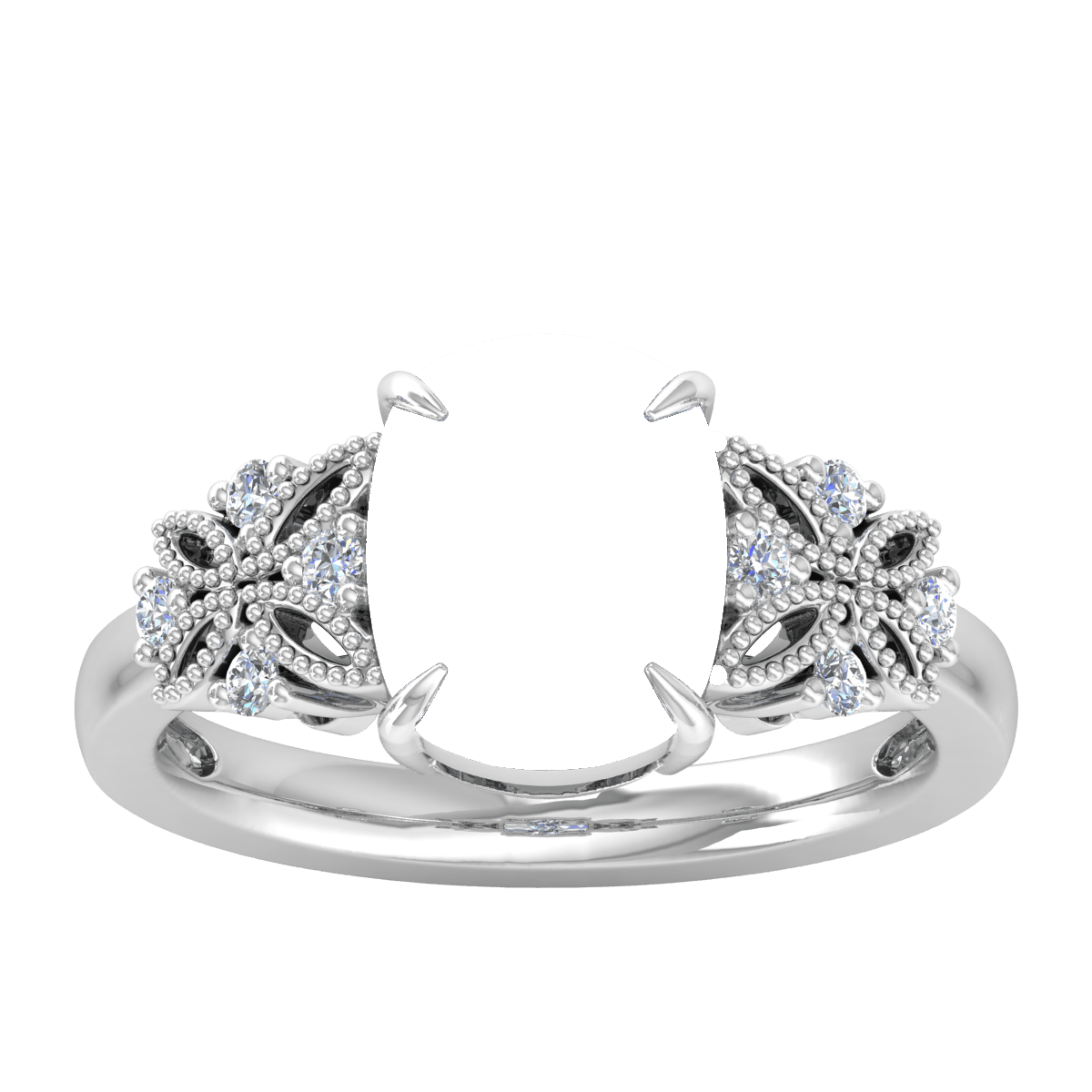Dual Butterfly Natural Diamond Ring (Cushion_L)