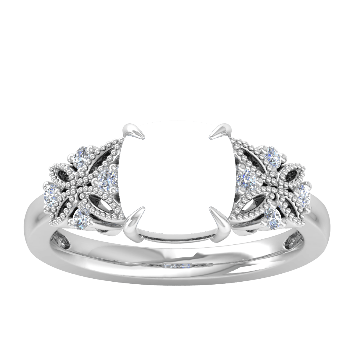 Dual Butterfly Natural Diamond Ring (Cushion) STARLANKA