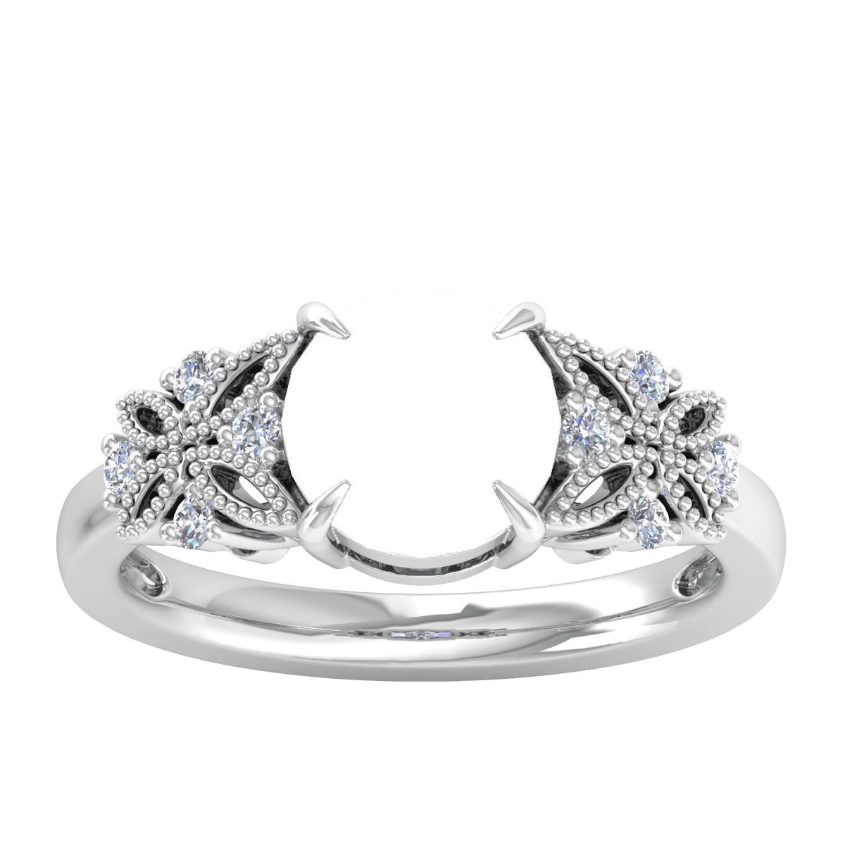 Dual Butterfly Natural Diamond Ring (Round)