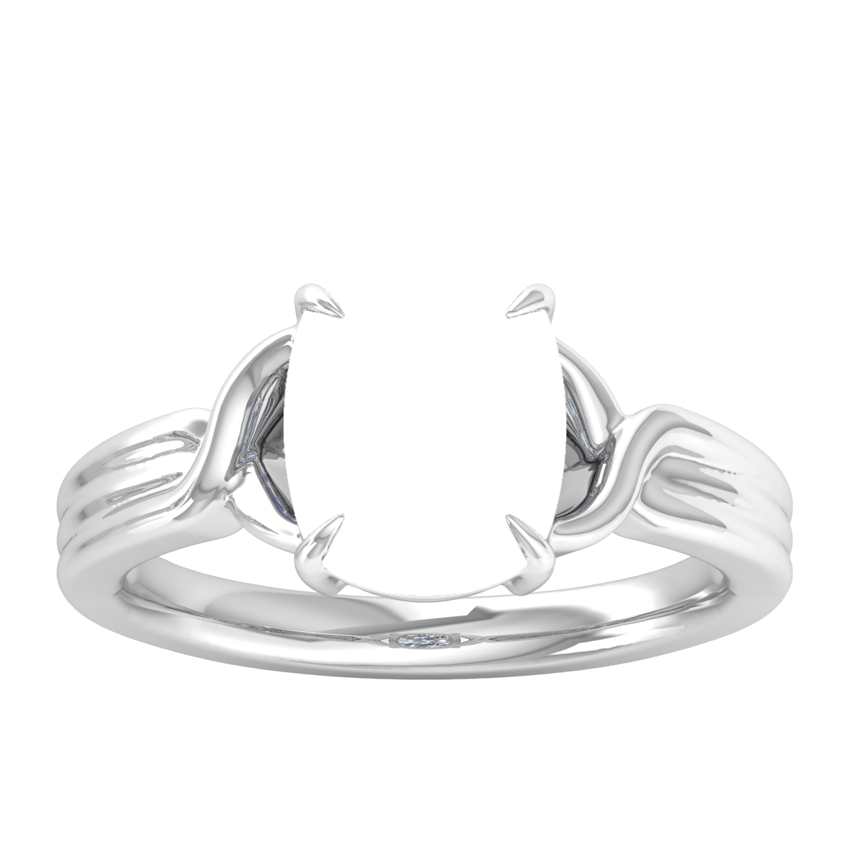 Intertwined Tri Line Gold Ring (Cushion_L)