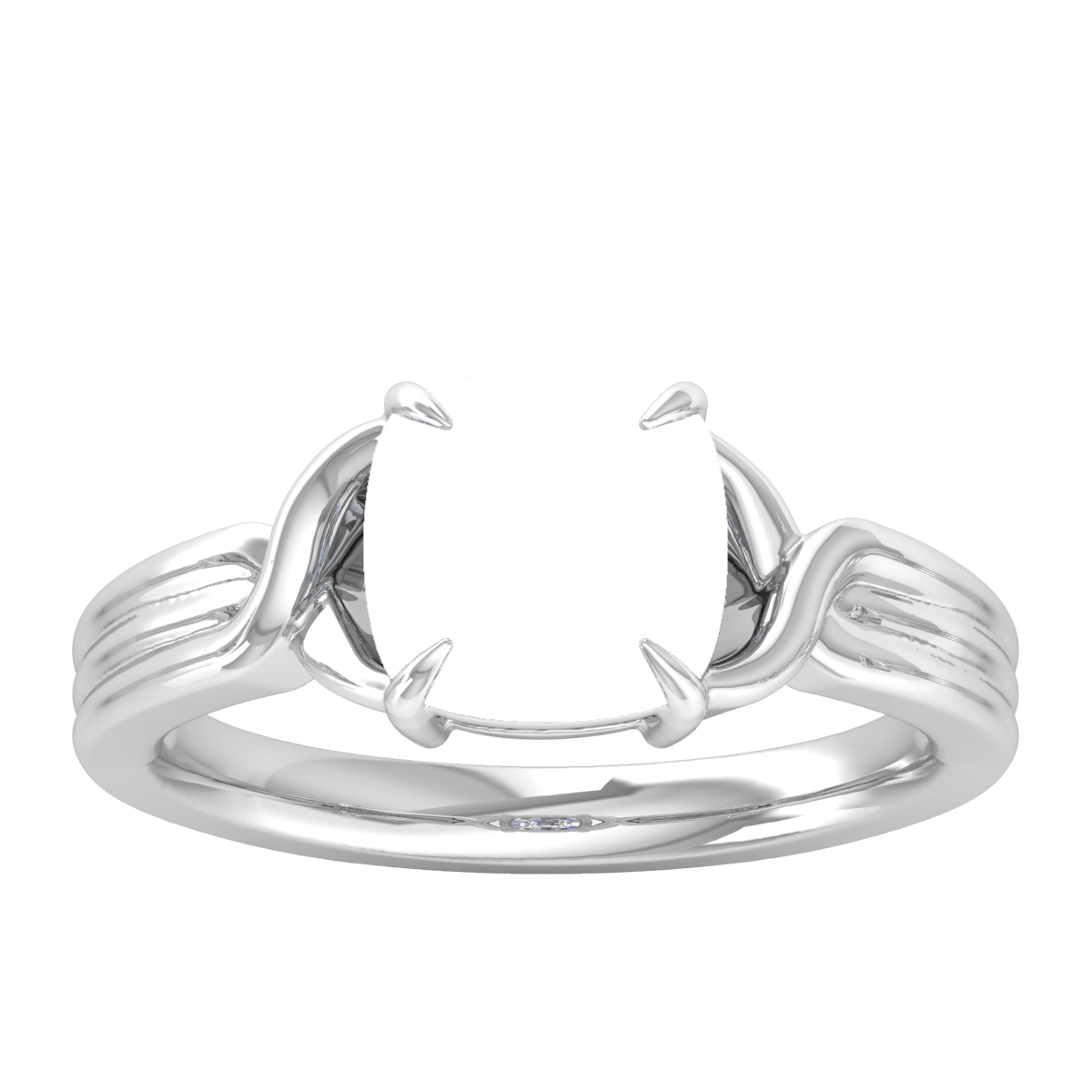 Intertwined Tri Line Gold Ring (Cushion)