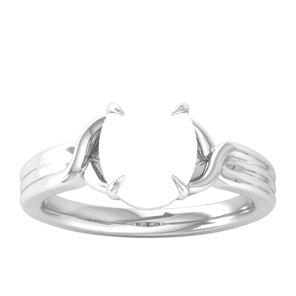 Intertwined Tri Line Gold Ring (Oval)