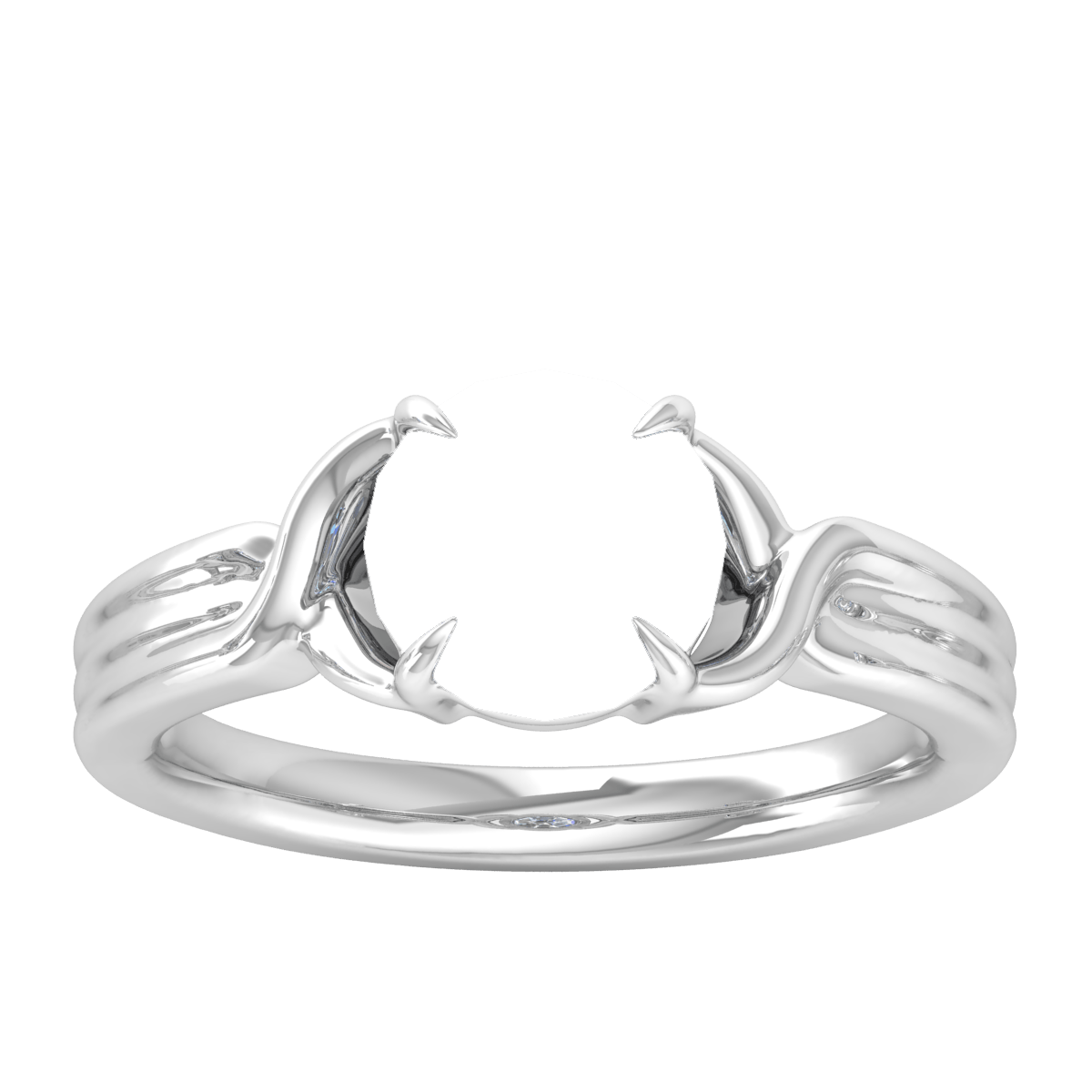 Intertwined Tri Line Gold Ring (Round)