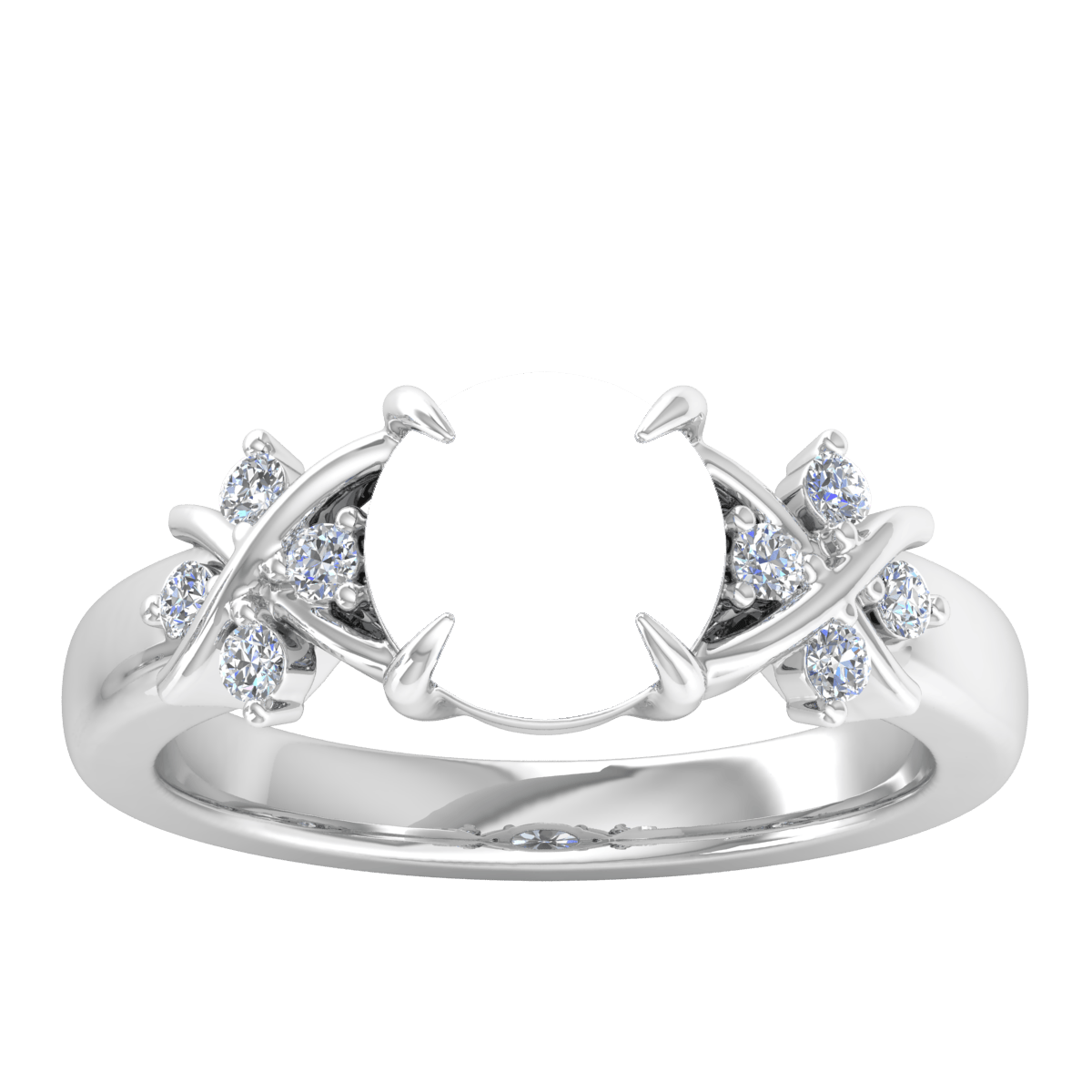 Entangled Cross Diamond Ring (Round)