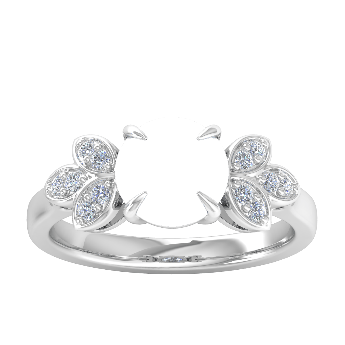 Tri Leaf Nature Diamond Ring (Round)
