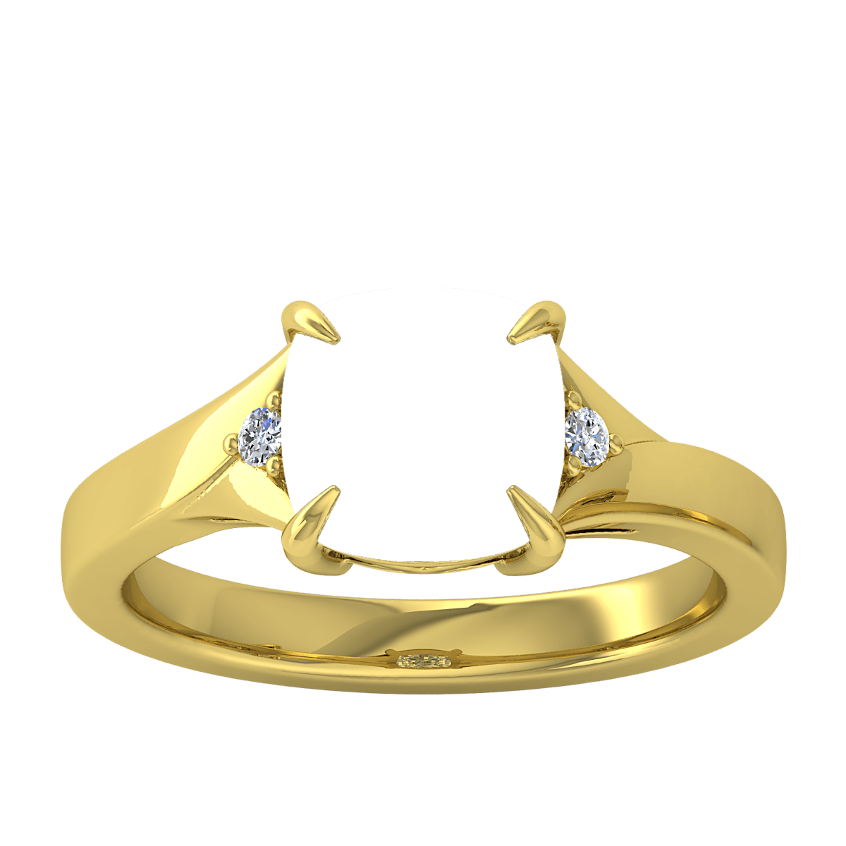 Minimal Three Stone Diamond Ring (Cushion) STARLANKA