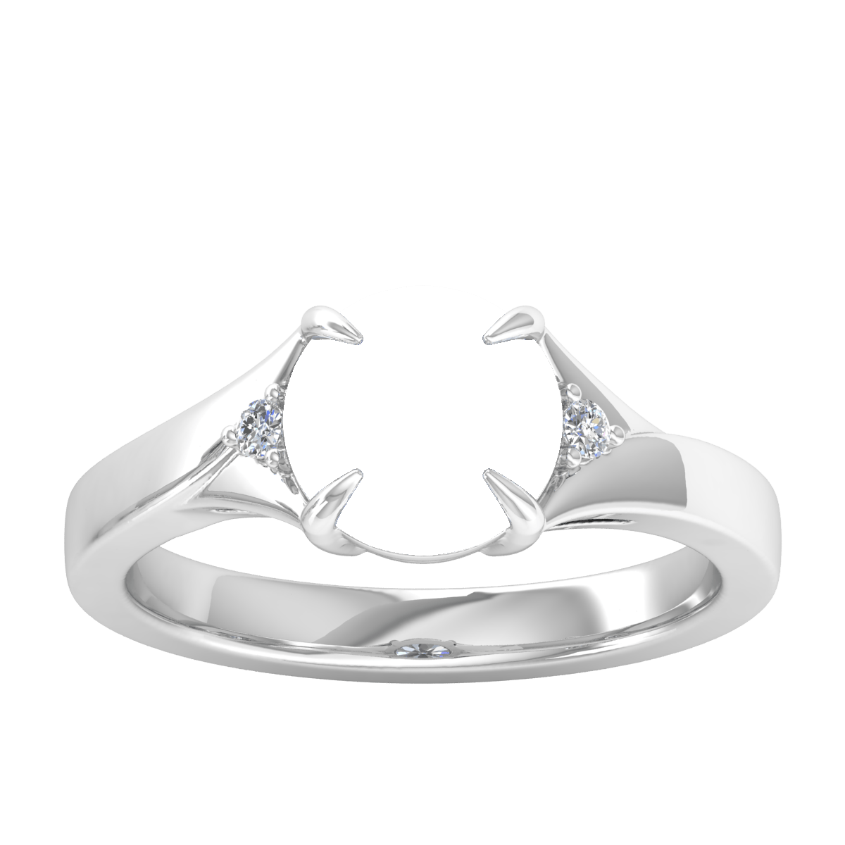 Minimal Three Stone Diamond Ring (Round)