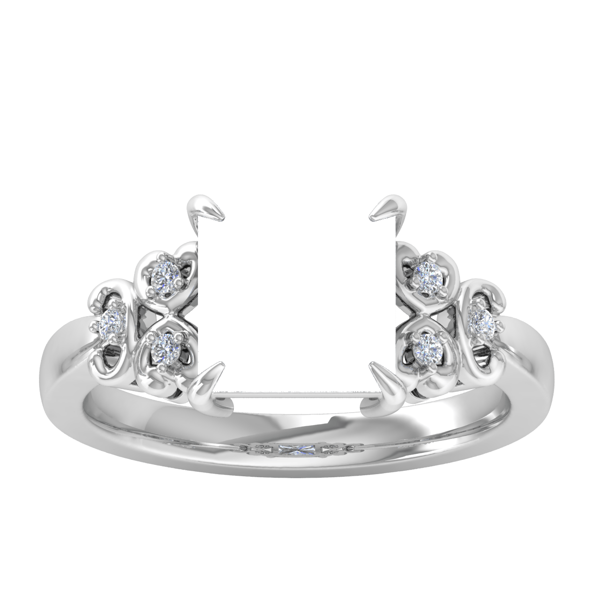 Triple Heart Diamond Ring (Rectangular)