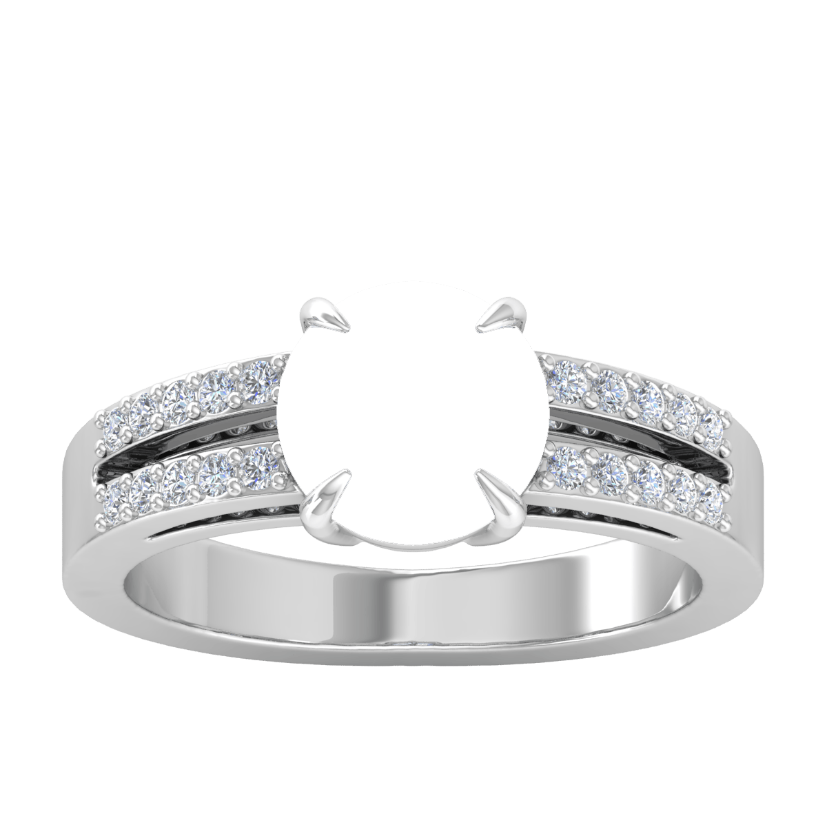 Classic Split Shank Diamond Ring (Round)