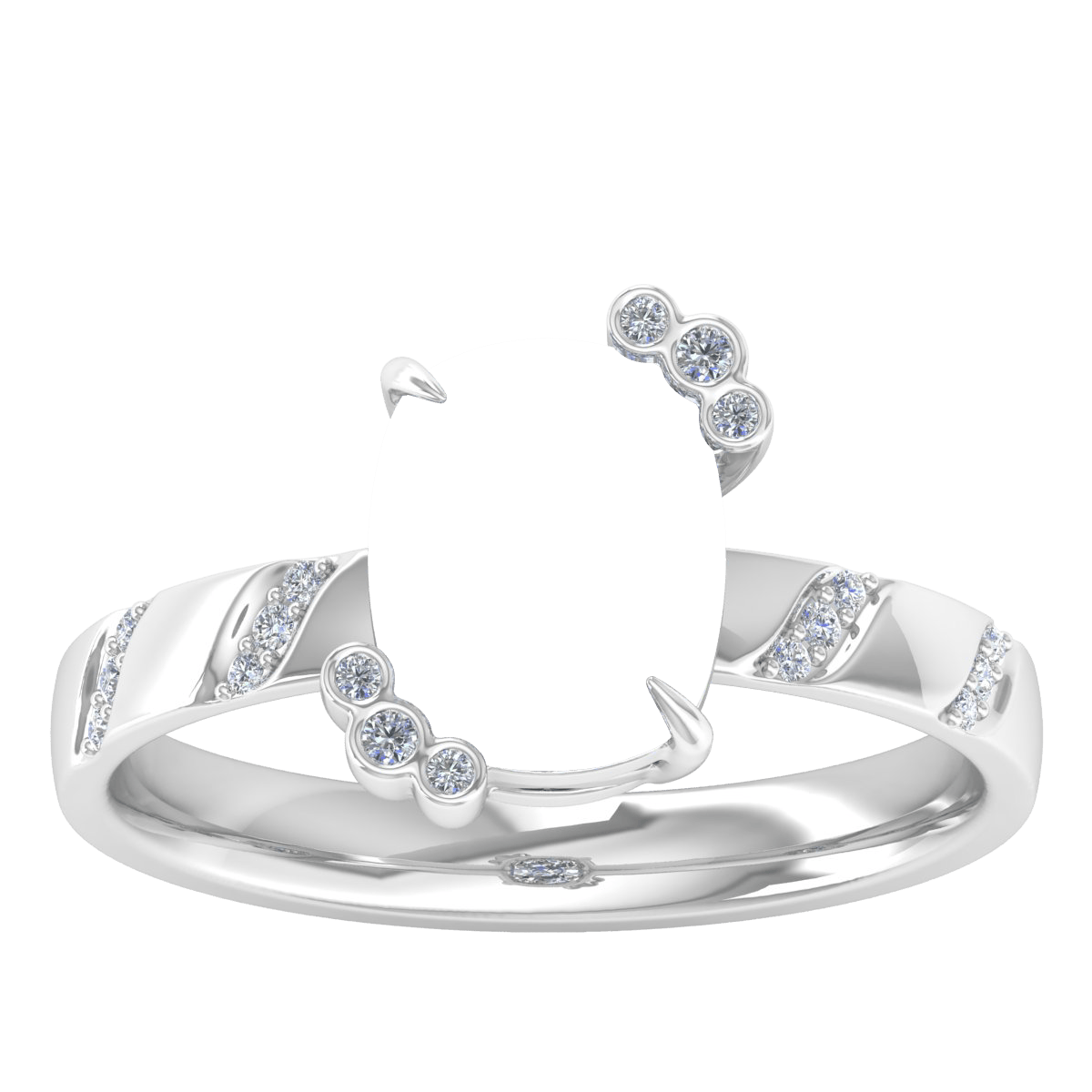 Naturistic Avant garde Natural Diamond Ring (Cushion_L)