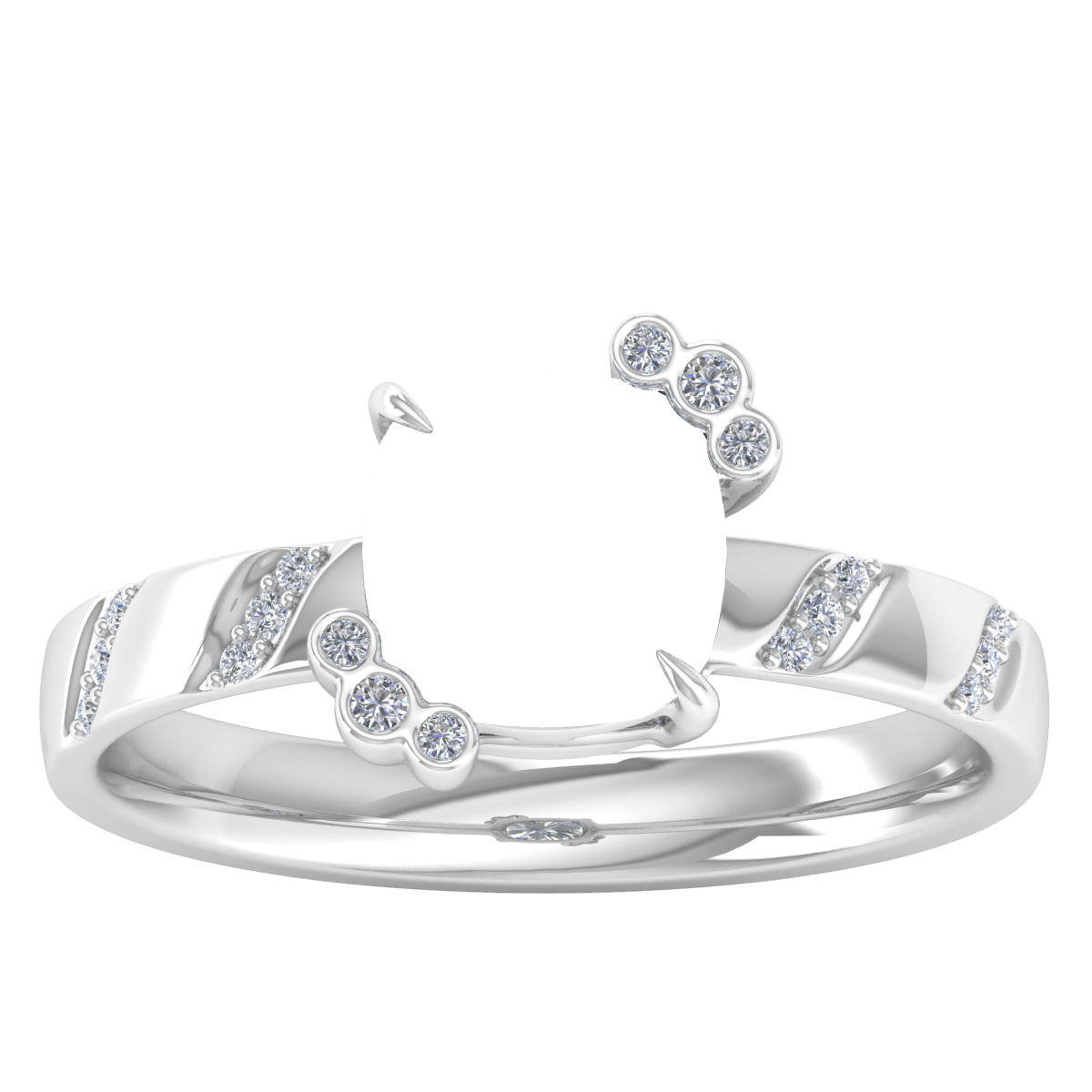 Naturistic Avant garde Natural Diamond Ring (Cushion)