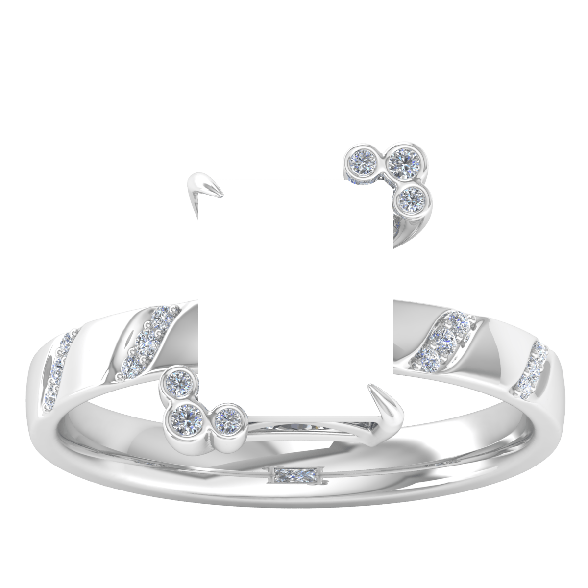 Naturistic Avant garde Natural Diamond Ring (Rectangular)