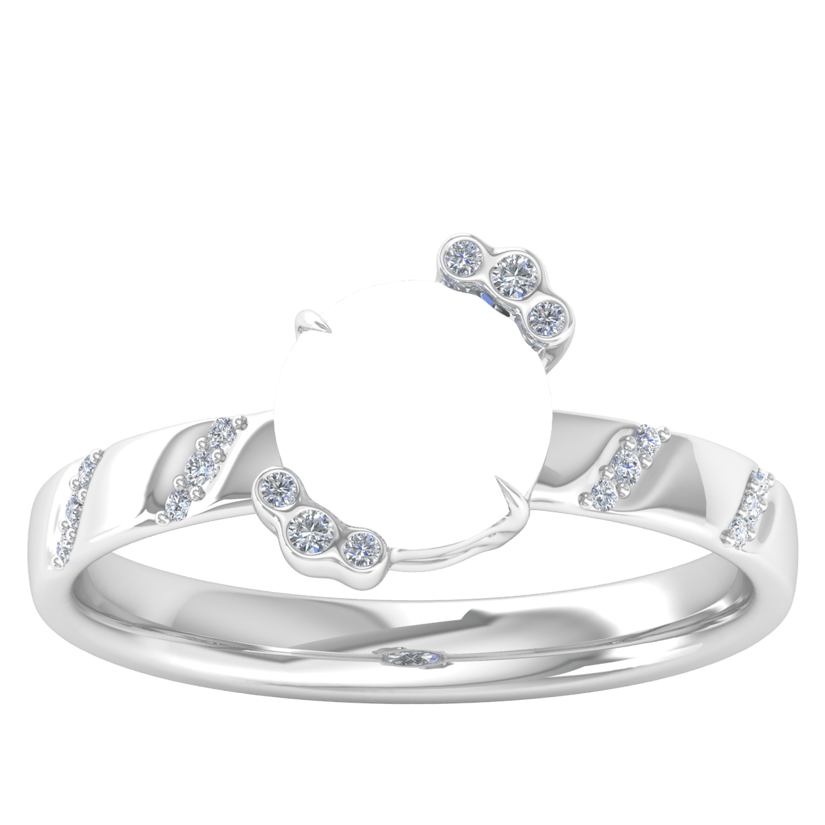 Naturistic Avant garde Natural Diamond Ring (Round)