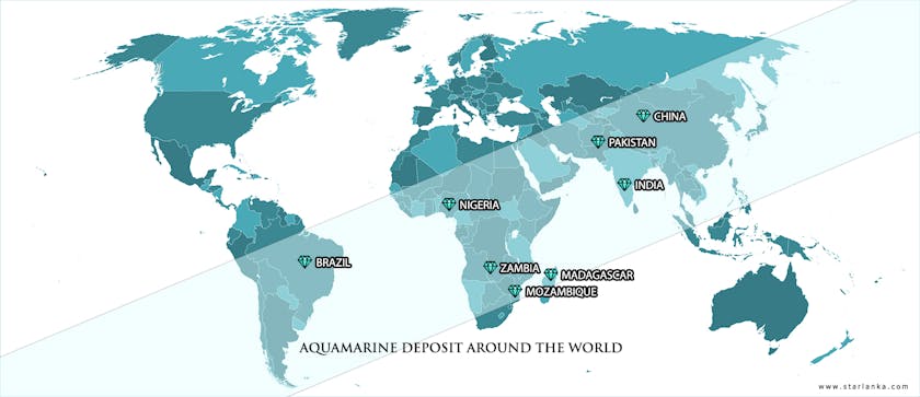 aquamarine stone - aquamarine world map gemstone deposit