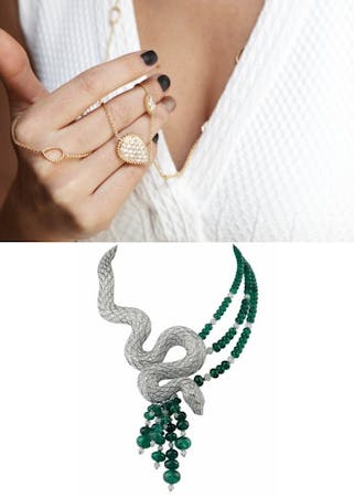 famous gemstone jewelry - boucheron serpant necklace