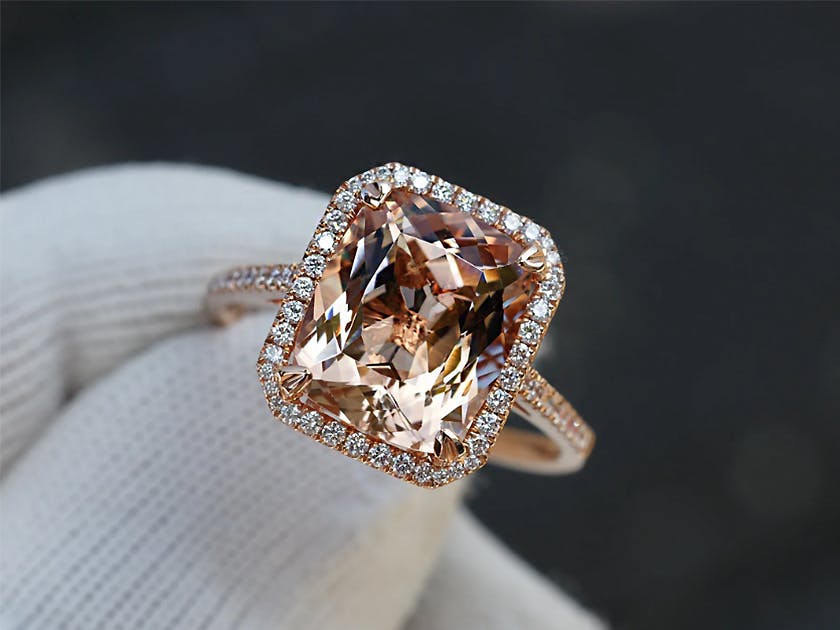 Top Non-Diamond Engagement Stones For Stunning Rings - Image 4 non diamond engagement stones - morganite engagement ring