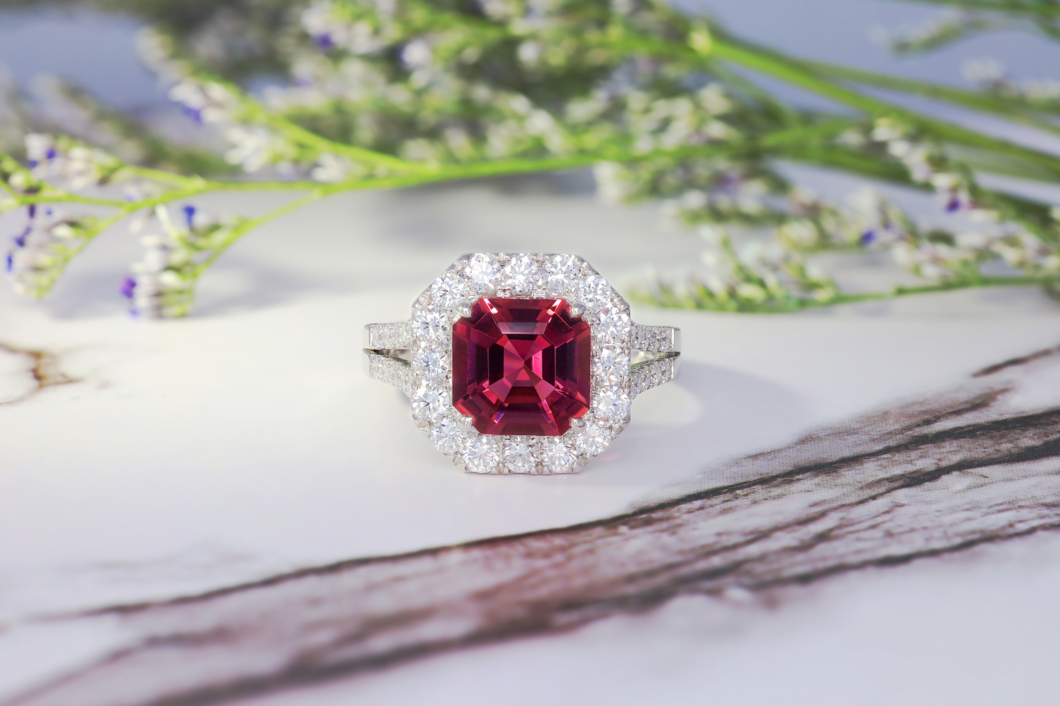 STARLANKA - Image 19 anniversary band for her - pinktourmaline ringnew