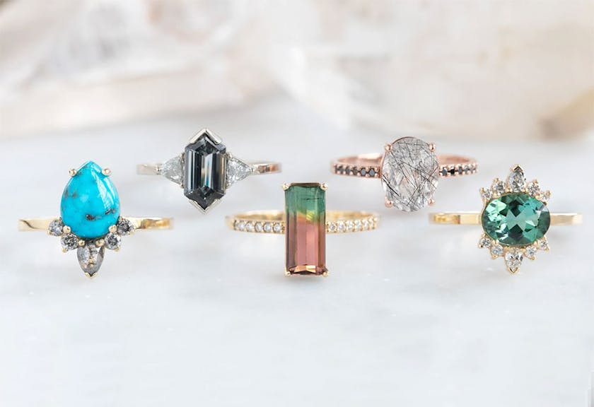 gemstone engagement rings - variety rings