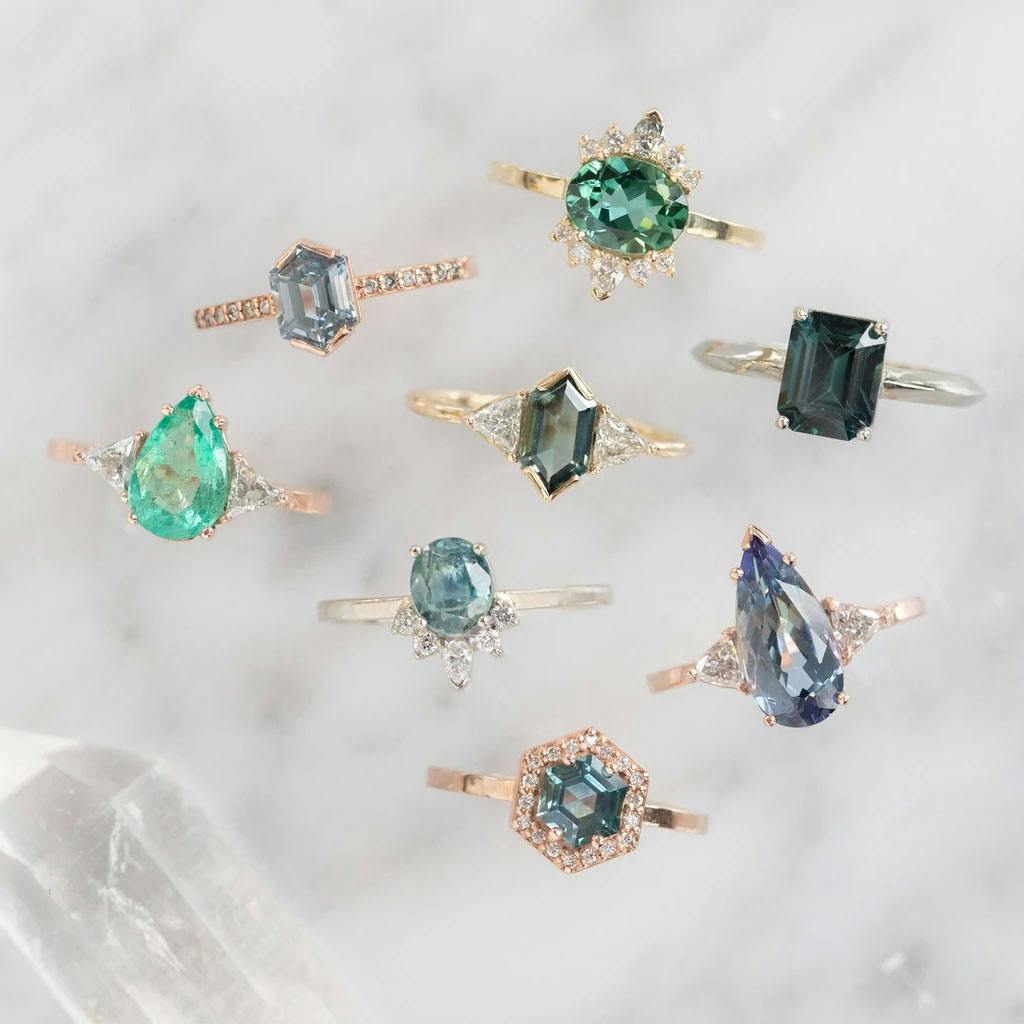 gemstone engagement rings - vibrant color rings